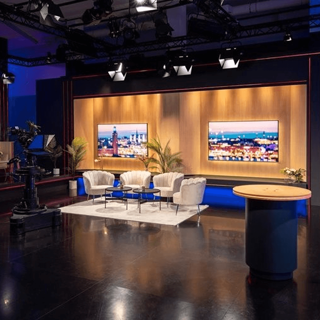 Bild på miljön på studion där Kompetensdagen 2027 ska sändas live ifrån.